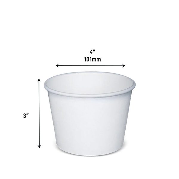 12oz White Paper Soup Cup (Base Only) - 500 Pcs - Image 2