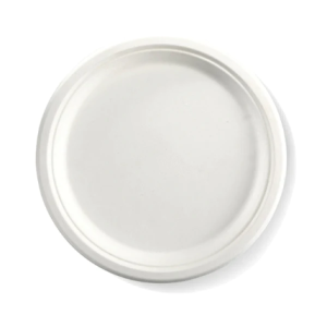 9” Sugarcane Round Plates 1-Compartment - 500 Pcs