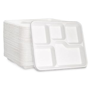 5 Compartment Sugarcane Meal Tray