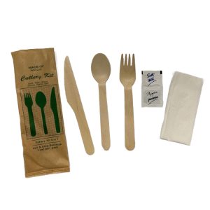 Wooden Cutlery 4 In 1 Set - 500 Sets