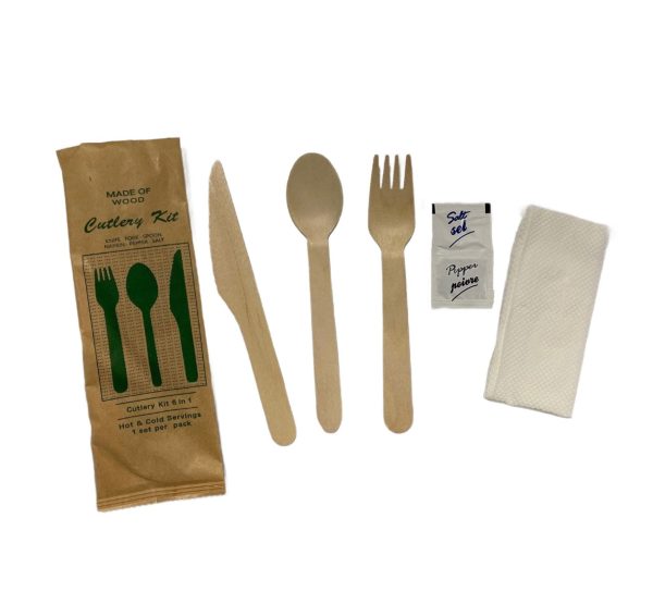 Wooden Cutlery 4 In 1 Set - 500 Sets