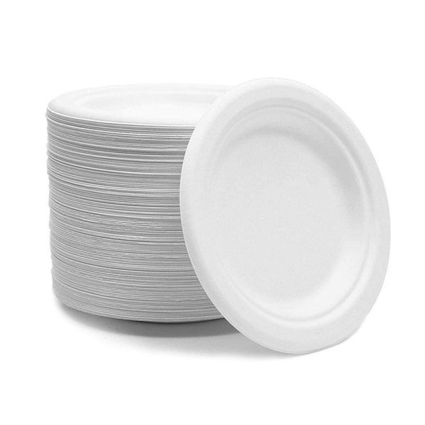 9” Round Biodegradable Sugarcane Plate - Image 4
