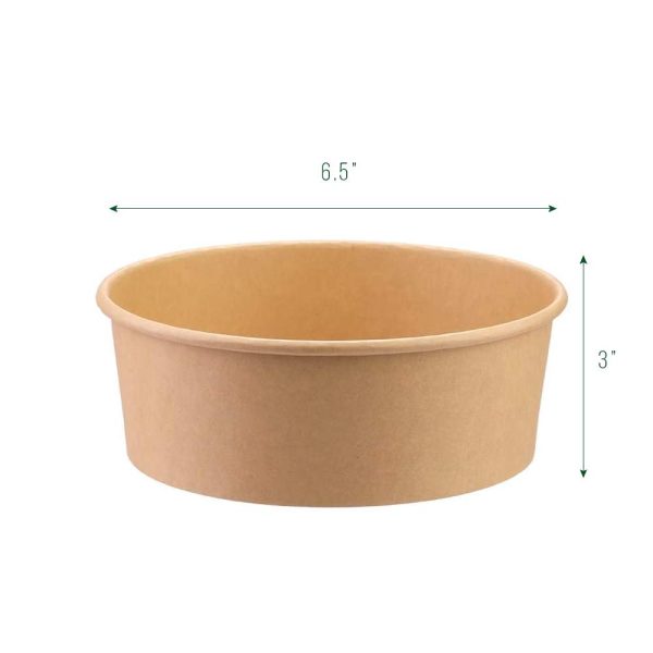 40oz | 1300ml Kraft Round Paper Bowl (Base Only) - 270 Pcs - Image 2