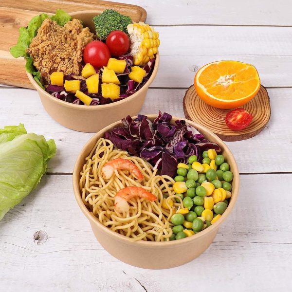 20oz | 500ml Kraft Round Paper Bowl (Base Only) - 300 Pcs - Image 3