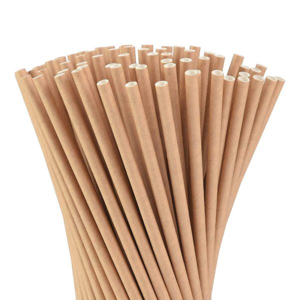 6x220mm Kraft Paper Straw Individually Wrapped - 5000 Pcs