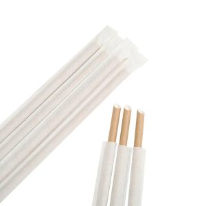 6" 6mm Paper Straw (Kraft) individually wrapped / 300Pcs per box / 10 Box per case - 3000Pcs