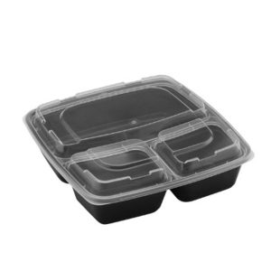 3 Comp Plastic Containers with Lids