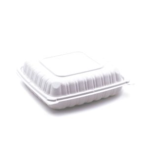EP-81 | Square Clamshell PP Hinged Container 8x8x3" - 150 Pcs
