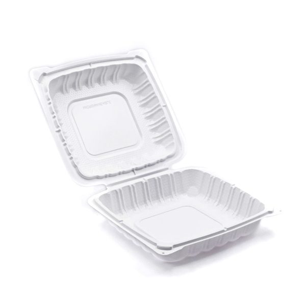 EP-91 | Square Clamshell PP Hinged Container 9x9x3″ – 150 Pcs - Image 2