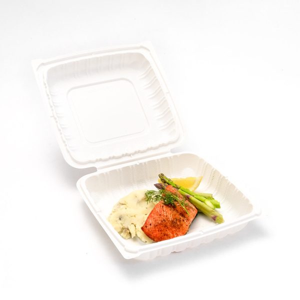 EP-81 | Square Clamshell PP Hinged Container 8x8x3" - 150 Pcs - Image 2