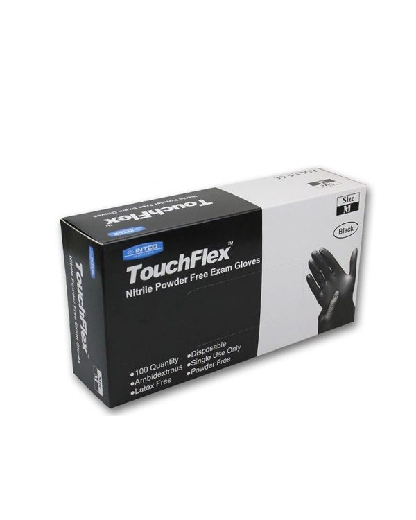 TouchFlex 4.8 mil Black Powder Free Nitrile Gloves - 100 Pcs - Image 2