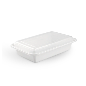 32oz PP White Rectangular Container with lid - 150 set