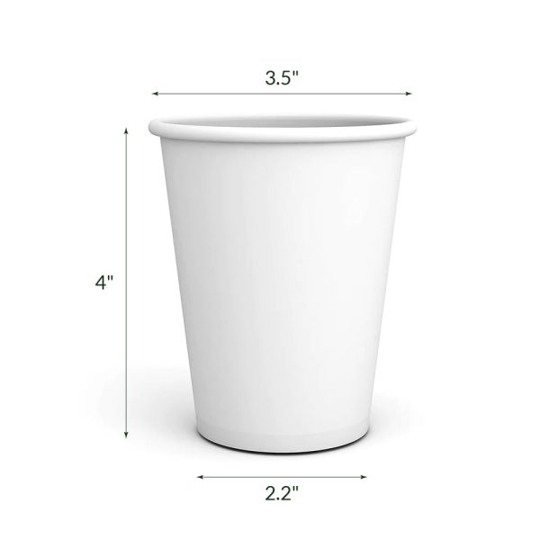 10oz White Hot Paper Cup - 1000 Pcs - Image 2