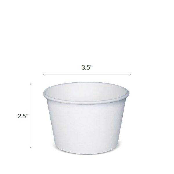 8oz White Paper Soup Cup (Base Only) - 1000 Pcs - Image 2