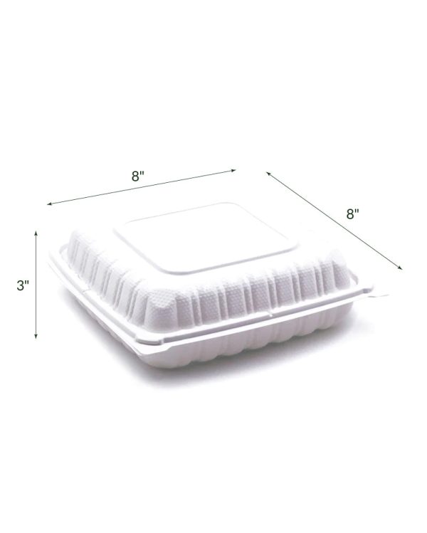 EP-81 | Square Clamshell PP Hinged Container 8x8x3" - 150 Pcs - Image 3