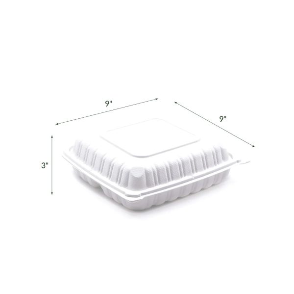 EP-91 | Square Clamshell PP Hinged Container 9x9x3″ – 150 Pcs - Image 3