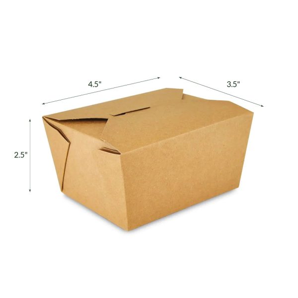 #1 Kraft Take-Out Box 4.5x3.5x2.5″ - 400 Pcs - Image 2