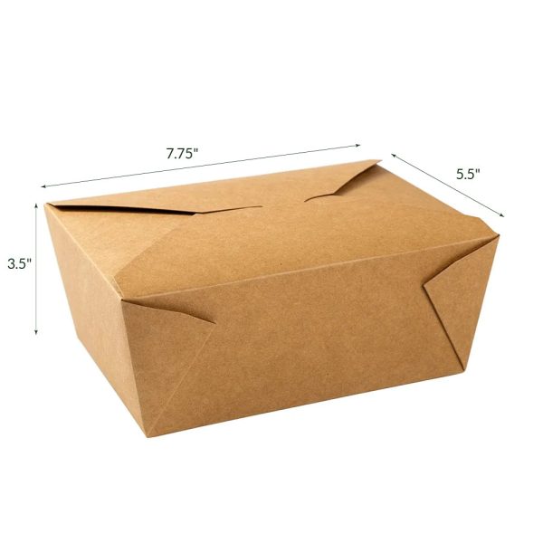 #4 | 98oz Eco-Friendly Kraft Take-Out Box 8.5x6.25x3.5" - 200 Pcs - Image 2
