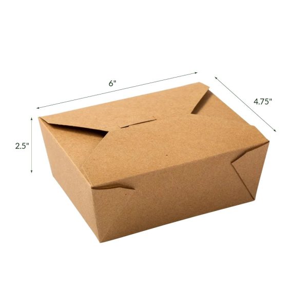 #8 | 46oz Eco-friendly Kraft Take-Out Box 6x4.75x2.5″ - 300 Pcs - Image 2