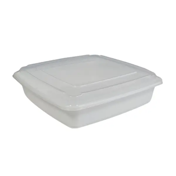 48oz Square Plastic Container - 100 Sets