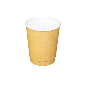 8oz Kraft double wall cups - 500Pcs