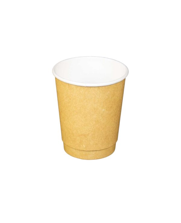 8oz Kraft double wall cups - 500Pcs