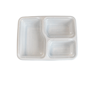 SP-3CP 3 Compartment (33oz) PP Containers with lid - 150 Set