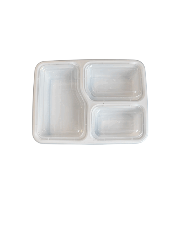 SP-3CP 3 Compartment (33oz) PP Containers with lid - 150 Set