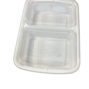 32oz Rectangular 2 Compartment with lid - 150Pcs