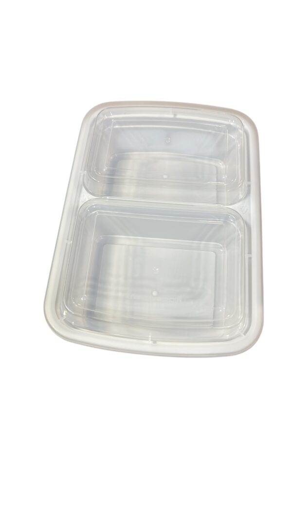 32oz Rectangular 2 Compartment with lid - 150Pcs