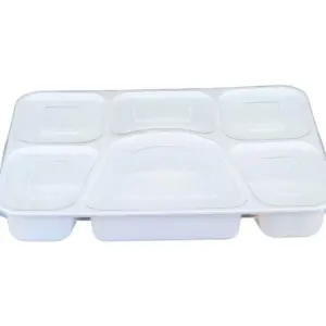 6 Compartment 50oz Tray with lid - 100 set